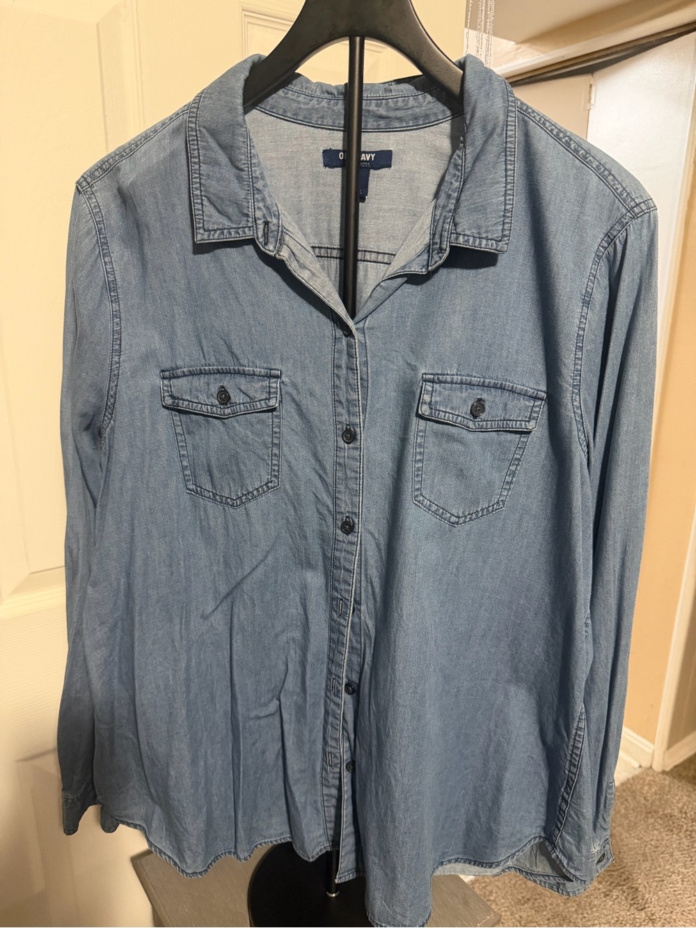 Old Navy Light Blue Denim Button-Down Shirt